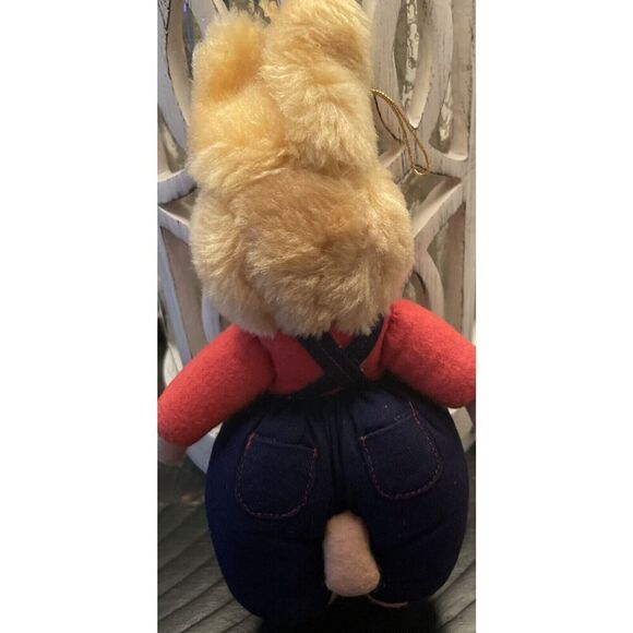 Vintage Mohair-Stuffed Toy Animal-Bunny Rabbit-Peter Rabbit Ornament Glass Eyes - Picture 2 of 3